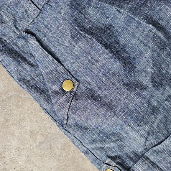 Silence + Noise Blue Button-Up Romper - Picture 4 of 7